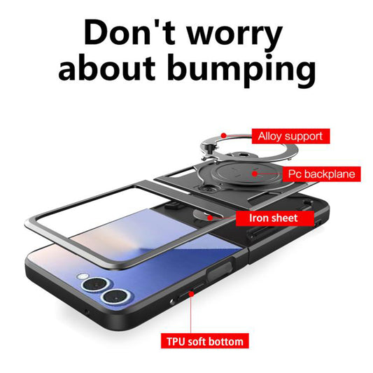 Hülle für Samsung Galaxy Z Flip7 F766, Techsuit, CamGuard Pro, Blau
