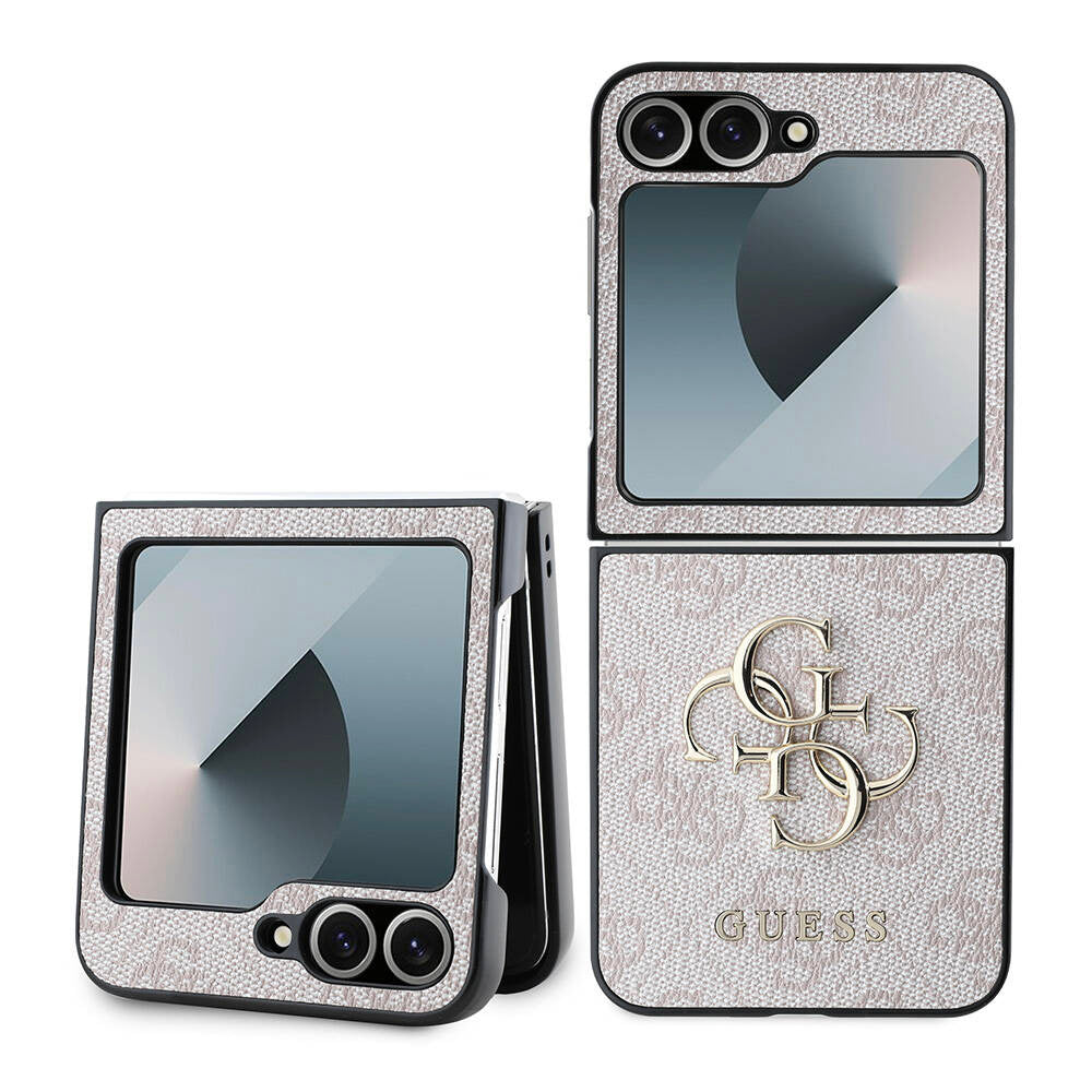 Étui pour Samsung Galaxy Z Flip7 FE F761 / Z Flip6 F741, Guess, Logo Métal 4G, Rose