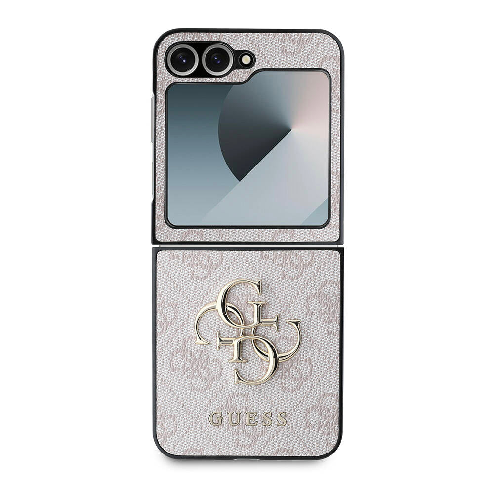 Étui pour Samsung Galaxy Z Flip7 FE F761 / Z Flip6 F741, Guess, Logo Métal 4G, Rose