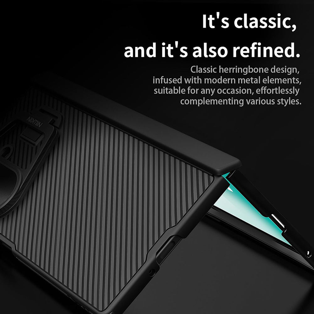 Coque pour Samsung Galaxy Z Fold7 F966, Nillkin, CamShield Prop avec couvercle d'objectif en métal, Noir