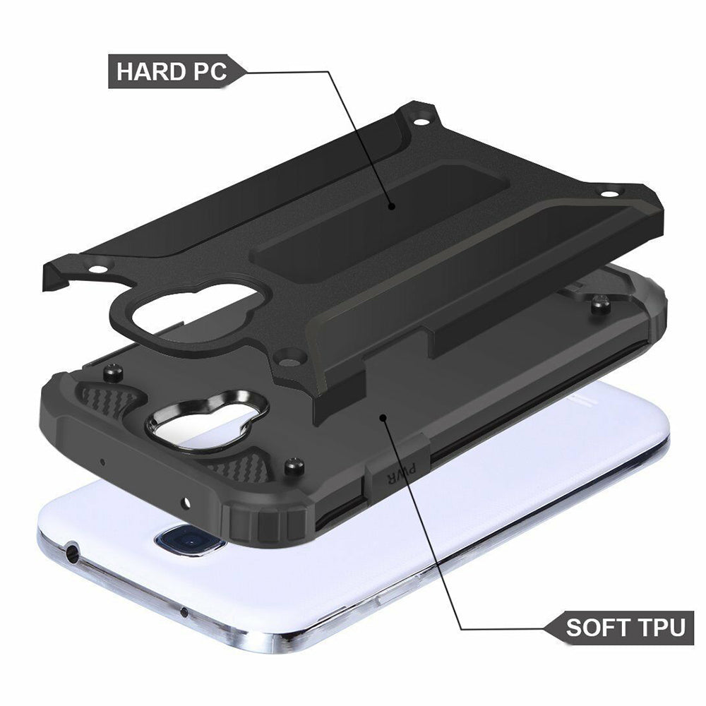 Coque pour Samsung I9500 Galaxy S4, Techsuit, Hybrid Armor, Noire