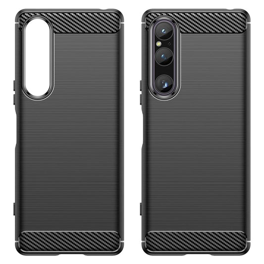 Hülle für Sony Xperia 1 V, Techsuit, Carbon, Schwarz