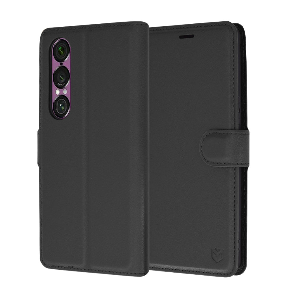 Étui pour Sony Xperia 1 VI, Techsuit, Leather Folio, Noir