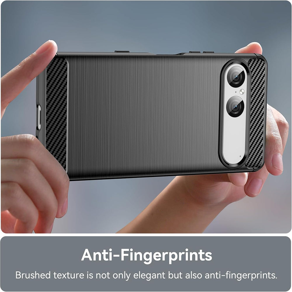Hülle für Sony Xperia 10 VIII, Techsuit, Carbon, Schwarz