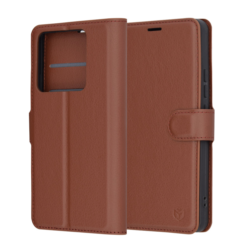 Coque pour Xiaomi 14T Pro, Techsuit, Leather Folio, Marron