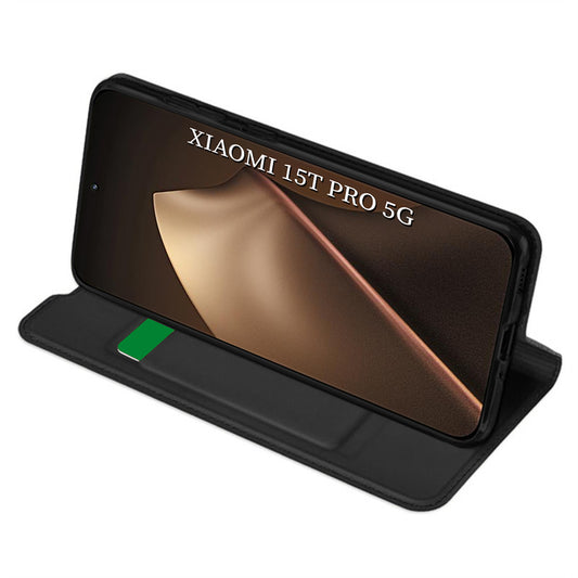 Hülle für Xiaomi 15T Pro, Techsuit, Magskin Book, Schwarz