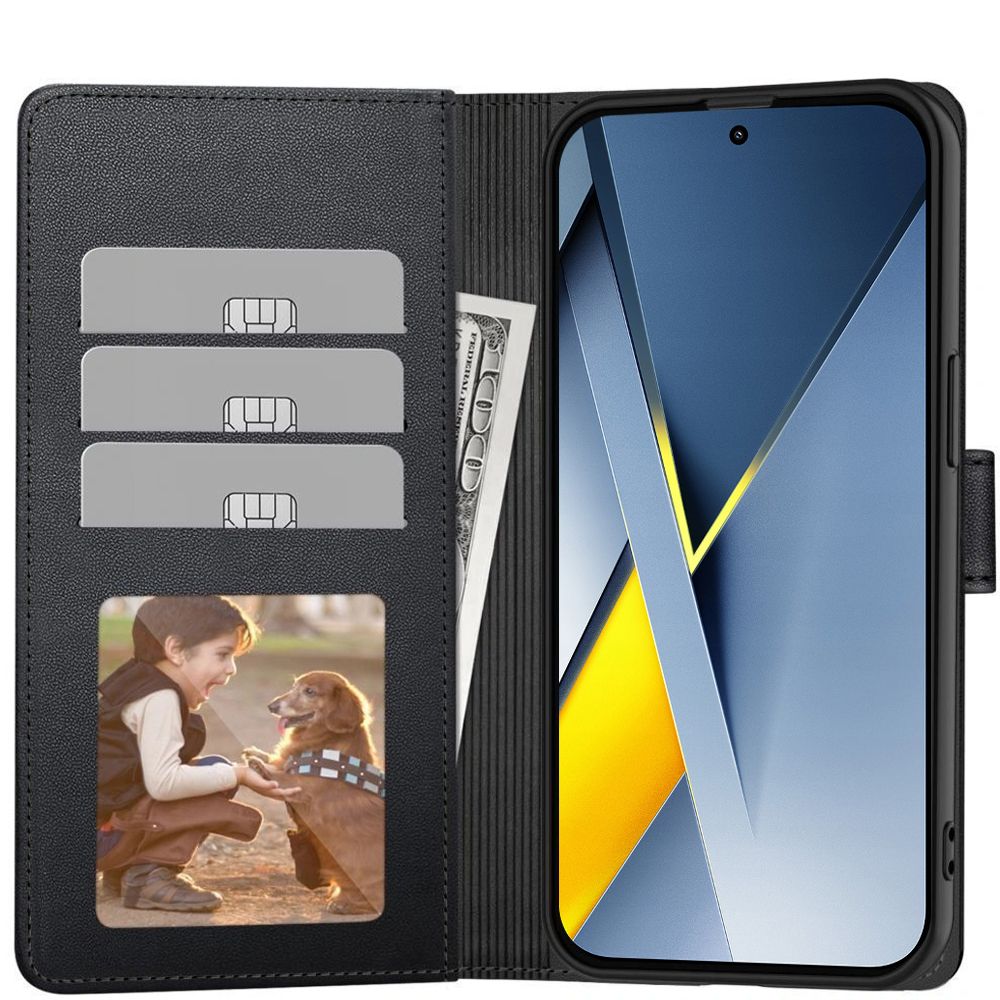 Étui pour Xiaomi Poco F8 Ultra, Tech-Protect, Portefeuille, Noir