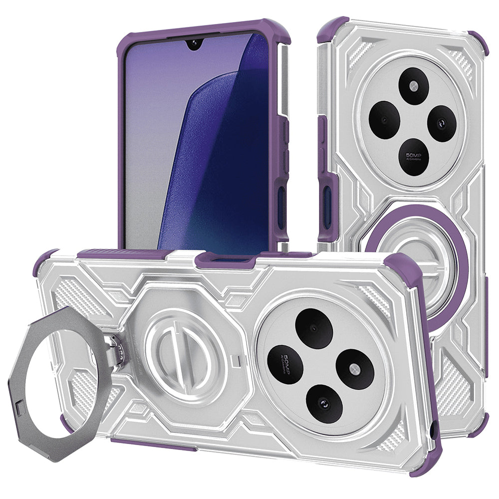 Coque pour Xiaomi Poco C75 / Redmi 14C, Techsuit, Carbon Shield Pro, Violet
