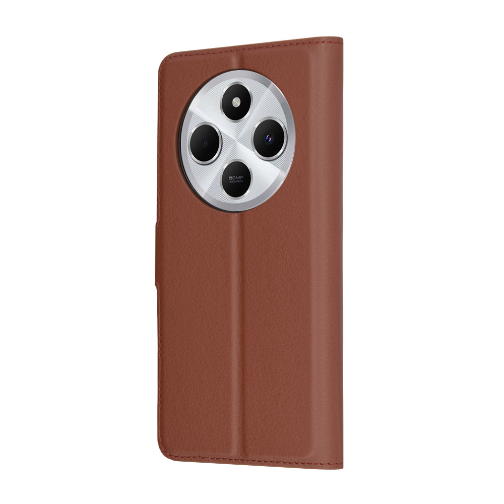 Coque pour Xiaomi Poco C75 / Redmi 14C, Techsuit, Leather Folio, Marron