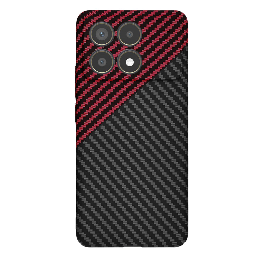 Coque pour Xiaomi Poco F6 Pro, Techsuit, Carbonite FiberShell, Noir Rouge
