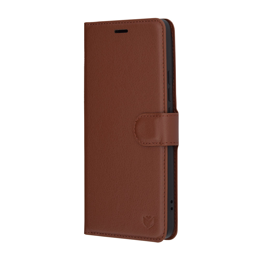 Coque pour Xiaomi Poco F6, Techsuit, Leather Folio, Marron