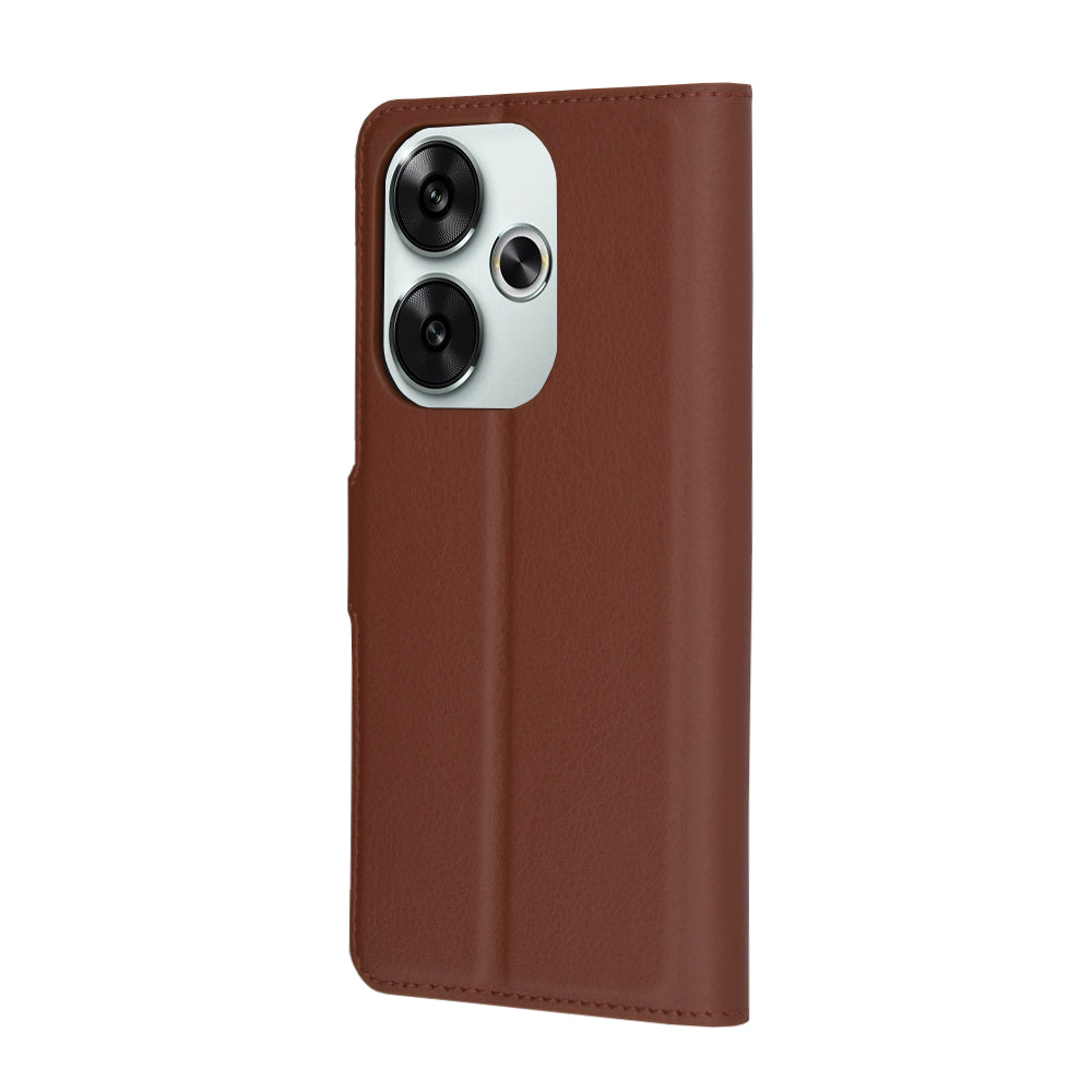 Coque pour Xiaomi Poco F6, Techsuit, Leather Folio, Marron