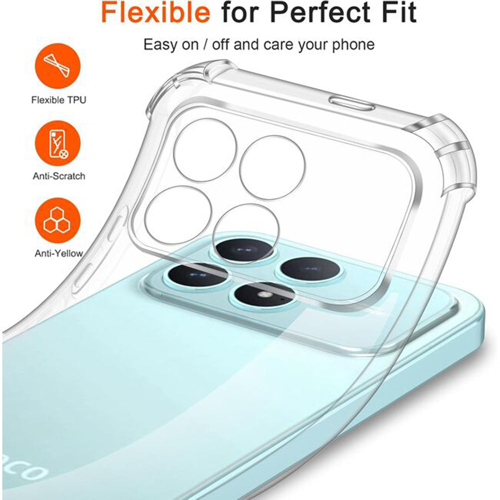 Étui pour Xiaomi Poco F8 Pro, Techsuit, Shockproof Clear, Transparent
