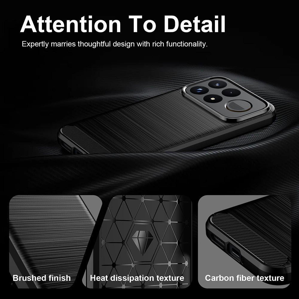 Hülle für Xiaomi Poco F9 Pro, Techsuit, Carbon, Schwarz