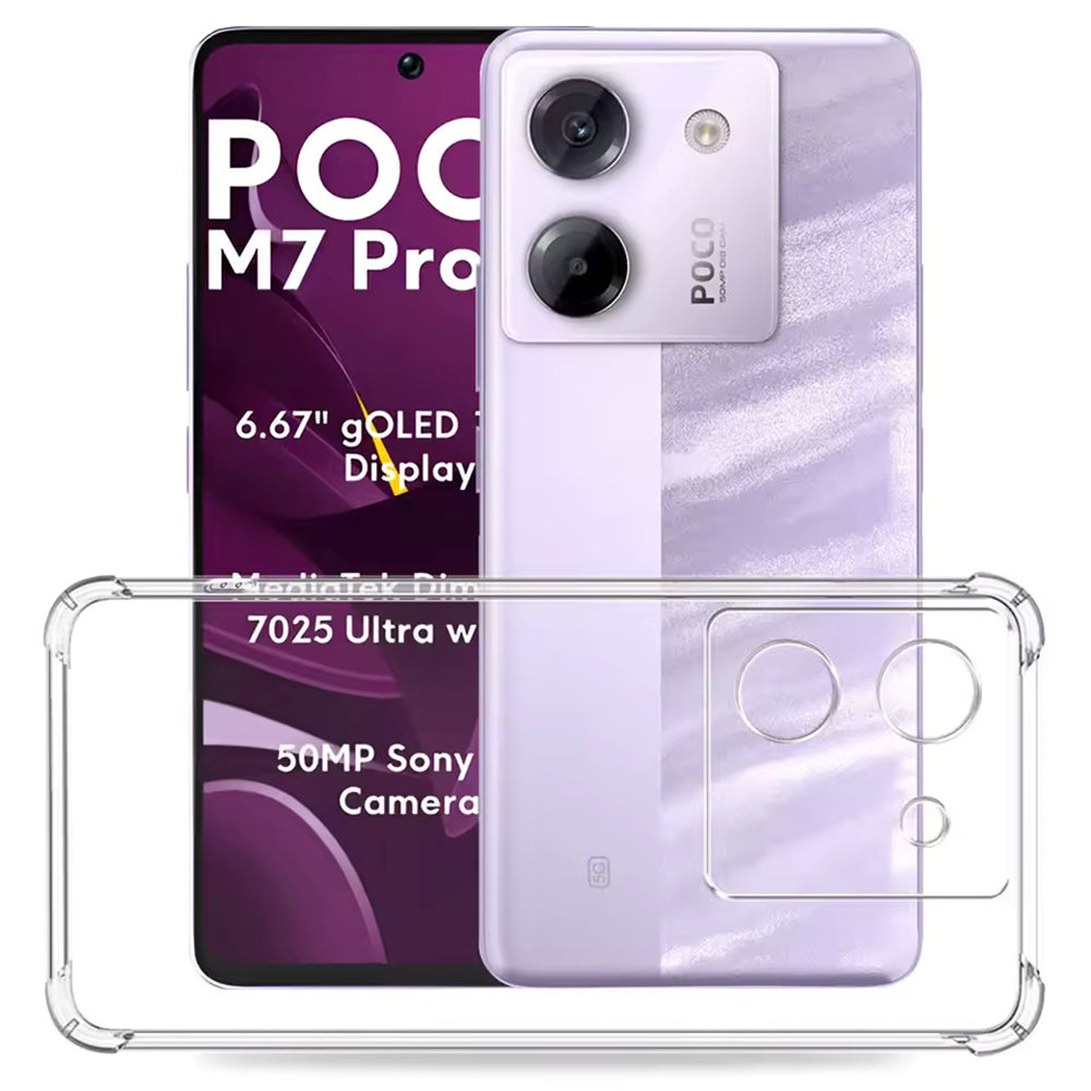 Coque pour Xiaomi Poco M7 Pro 5G, Techsuit, Antichoc Claire, Transparente