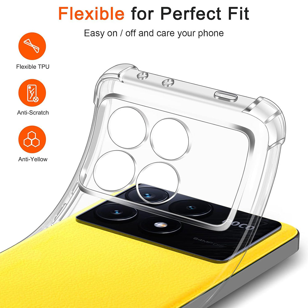 Coque pour Xiaomi Poco X6 Pro, Techsuit, Anti-choc Claire, Transparente