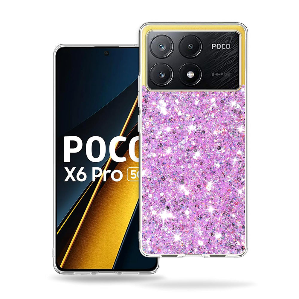 Coque pour Xiaomi Poco X6 Pro, Techsuit, Paillettes Étincelantes, Magenta