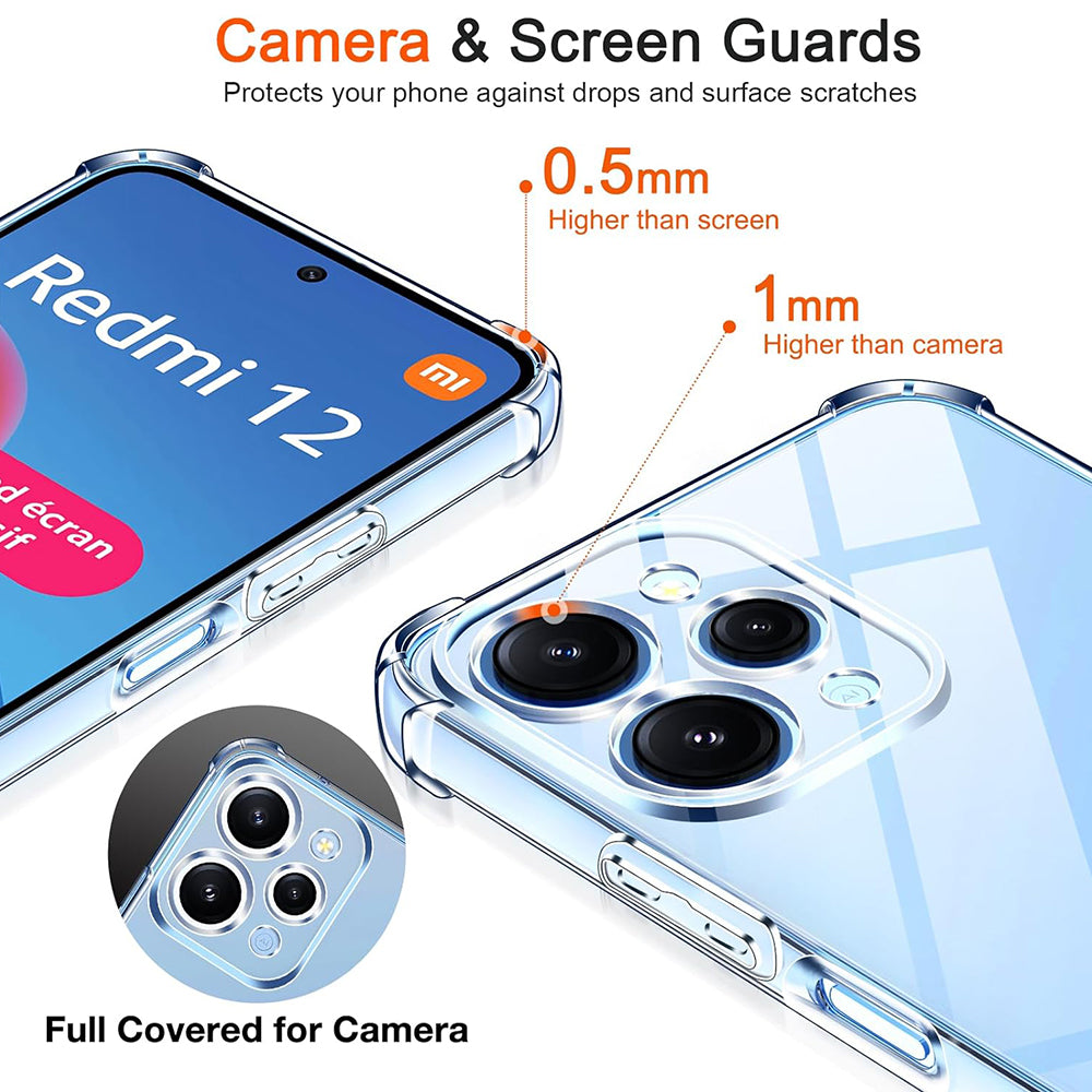 Coque pour Xiaomi Redmi 12 5G / 12, Techsuit, Antichoc Claire, Transparente