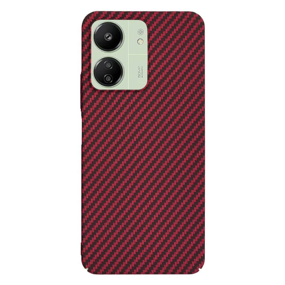 Coque pour Xiaomi Redmi 13C 5G / 13C / Poco C65, Techsuit, Carbonite FiberShell, Rouge