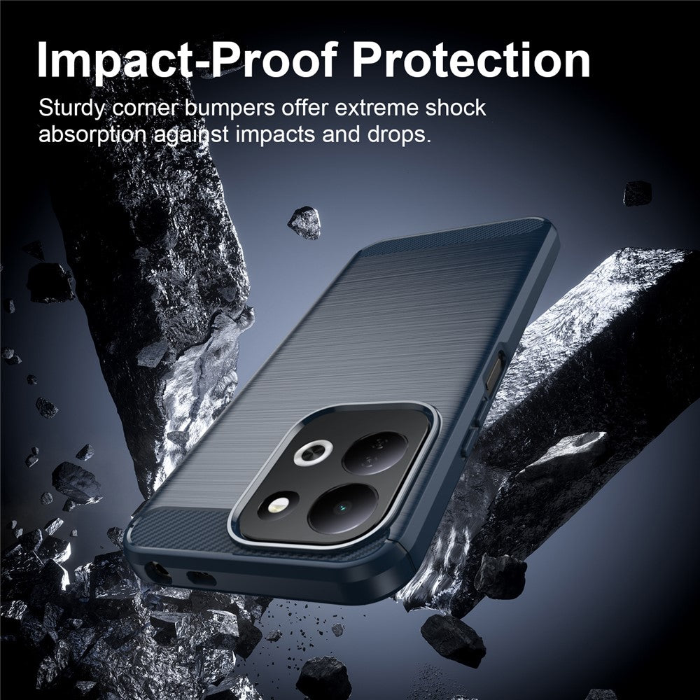 Hülle für Xiaomi Redmi 17 5G / 17 4G, Techsuit, Carbon, Blau