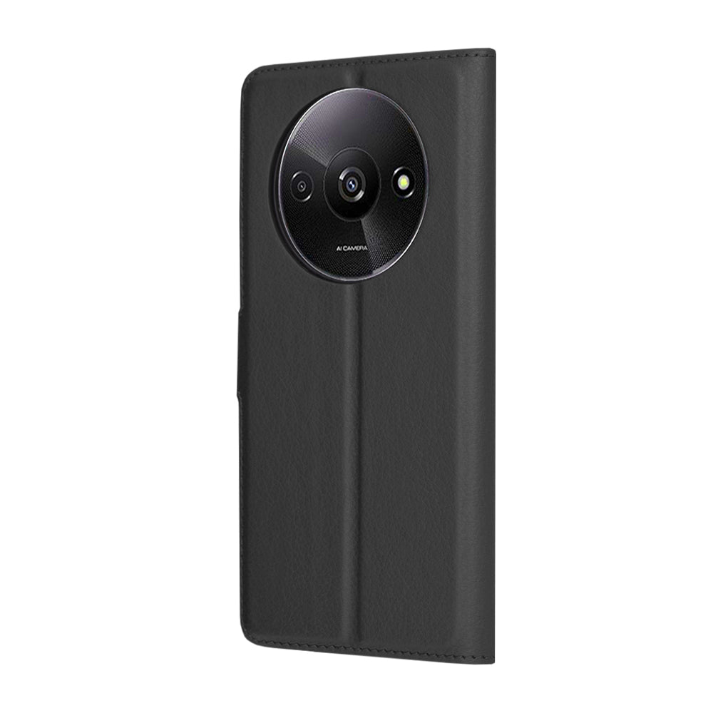 Coque pour Xiaomi Redmi A3x / A3, Techsuit, Folio en cuir, Noire