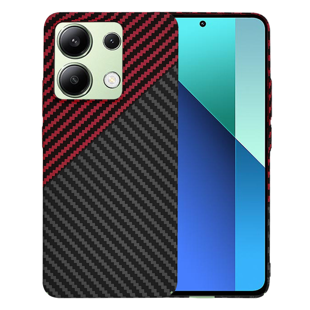 Coque pour Xiaomi Redmi Note 13 4G, Techsuit, Carbonite FiberShell, Noir Rouge