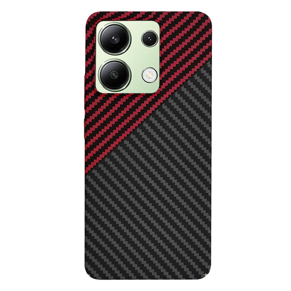 Coque pour Xiaomi Redmi Note 13 4G, Techsuit, Carbonite FiberShell, Noir Rouge