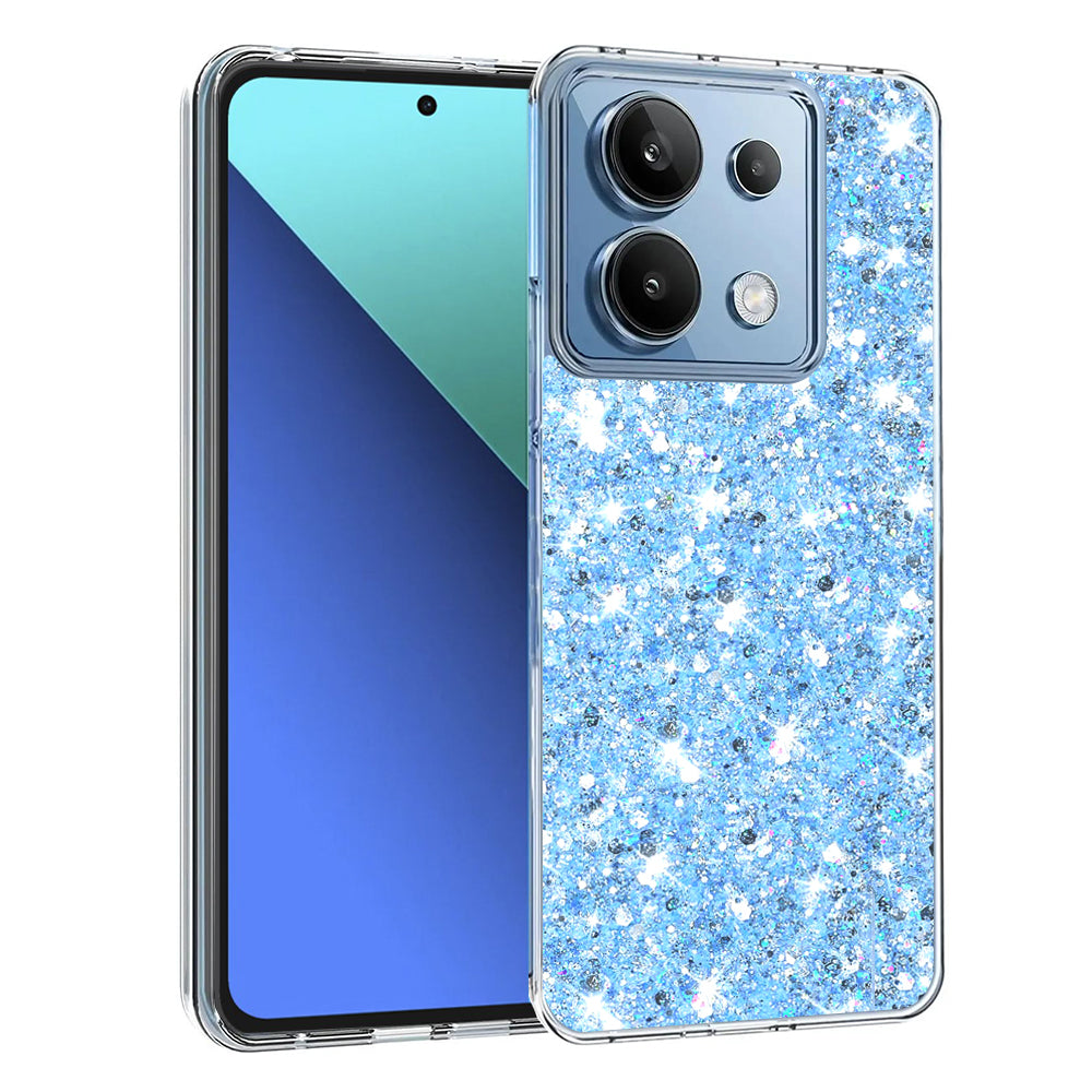 Coque pour Xiaomi Redmi Note 13 4G, Techsuit, Paillettes Scintillantes, Bleu