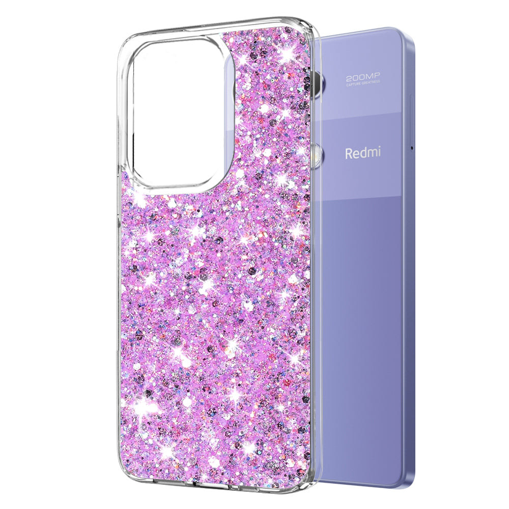 Coque pour Xiaomi Redmi Note 13 Pro 4G / Poco M6 Pro 4G, Techsuit, Paillettes Étincelantes, Magenta