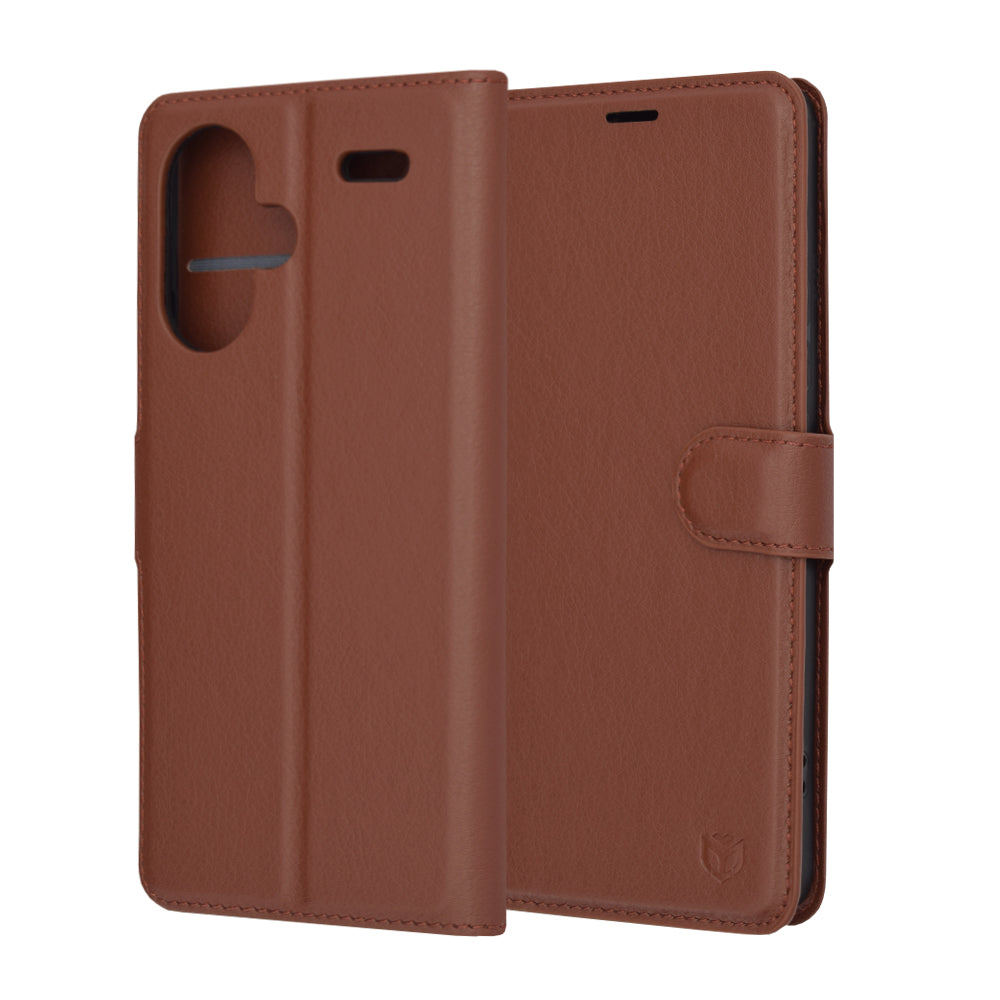 Coque pour Xiaomi Redmi Note 13 Pro+, Techsuit, Leather Folio, Marron