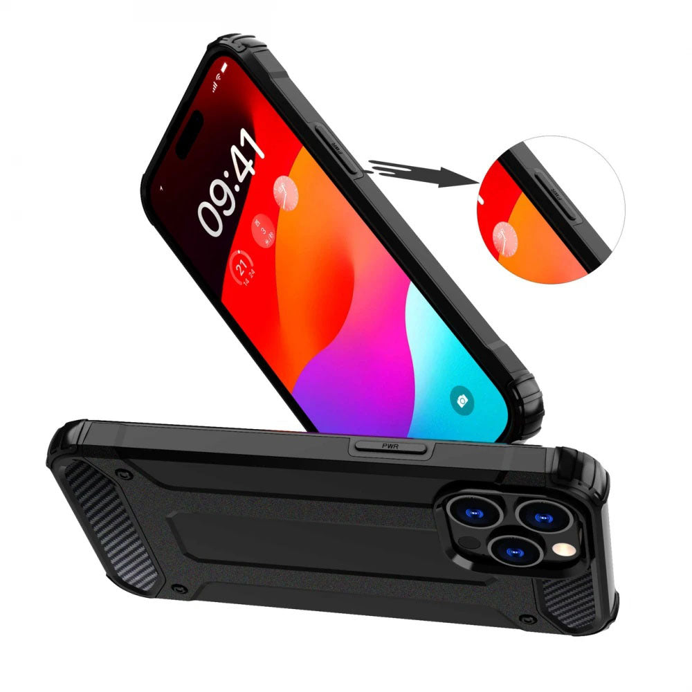 Coque pour Xiaomi Redmi Note 14 4G (Régional), Techsuit, Hybrid Armor, Noire