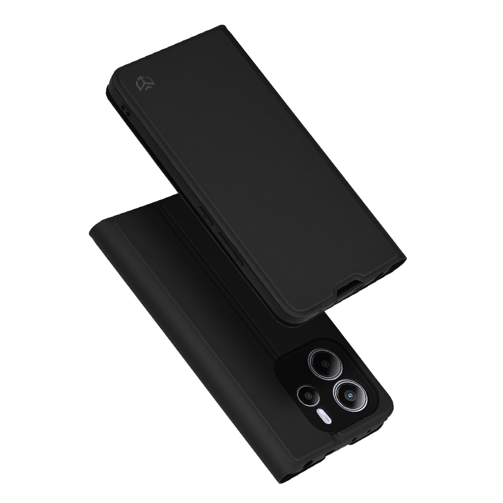Coque pour Xiaomi Redmi Note 14 4G (Régional), Techsuit, Magskin Book, Noire