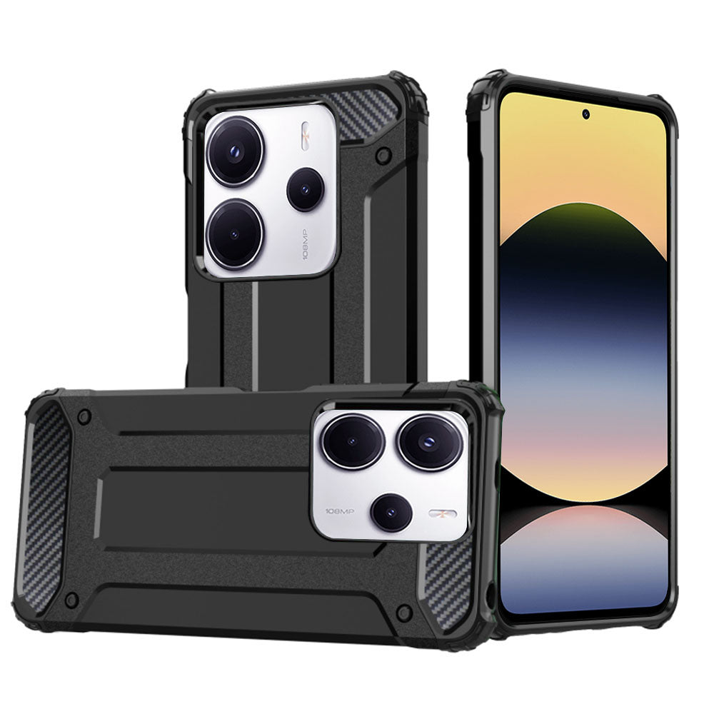Coque pour Xiaomi Redmi Note 14 4G (Standard), Techsuit, Hybrid Armor, Noire