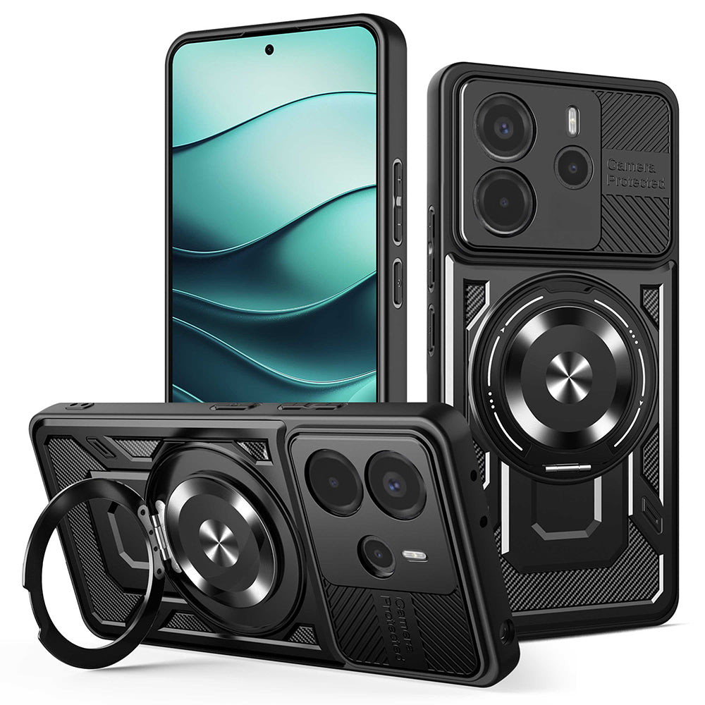 Coque pour Xiaomi Redmi Note 14 5G, Techsuit, RuggedCam, Noire