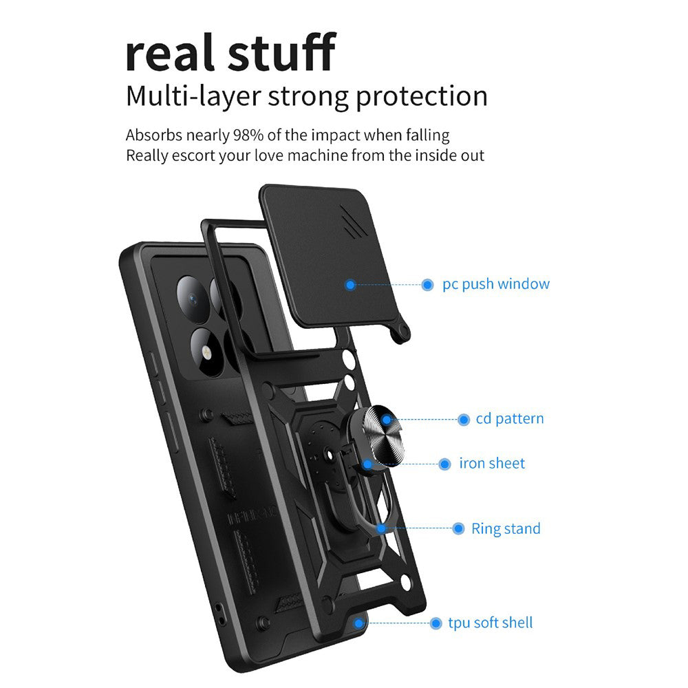 Étui pour Xiaomi Redmi Note 15 Pro 5G, Techsuit, CamShield, Noir