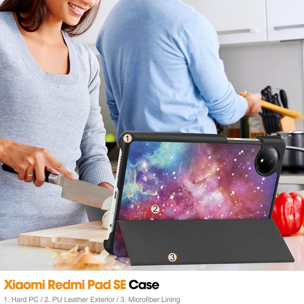 Coque pour Xiaomi Redmi Pad SE 8.7, Techsuit, FoldPro Galaxy, Multicolore