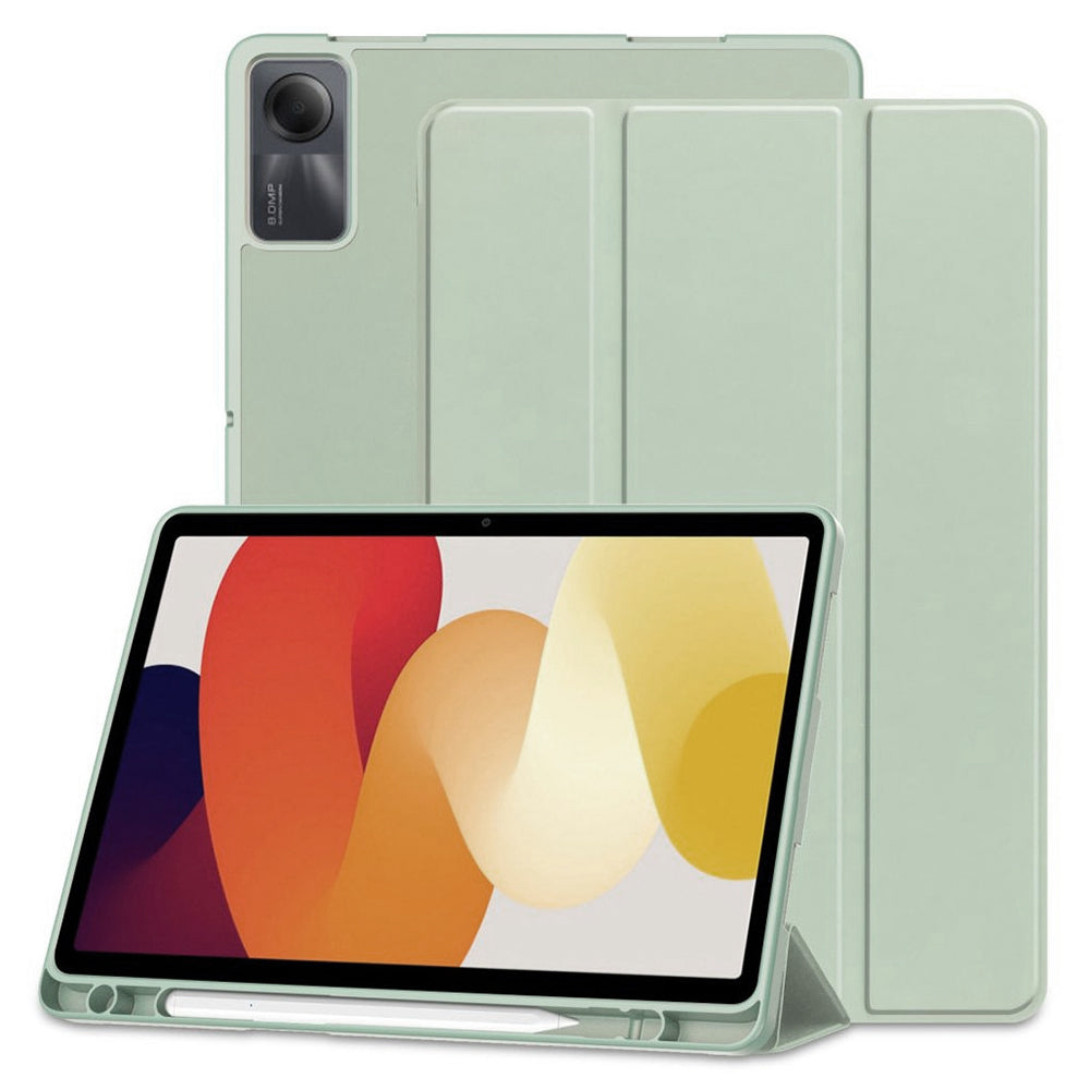 Coque pour Xiaomi Redmi Pad SE, Techsuit, Flex Trifold, Vert Matcha