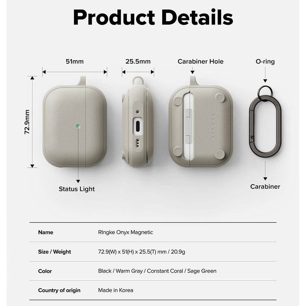 Ringke Onyx Hülle für Apple AirPods 3, Grau