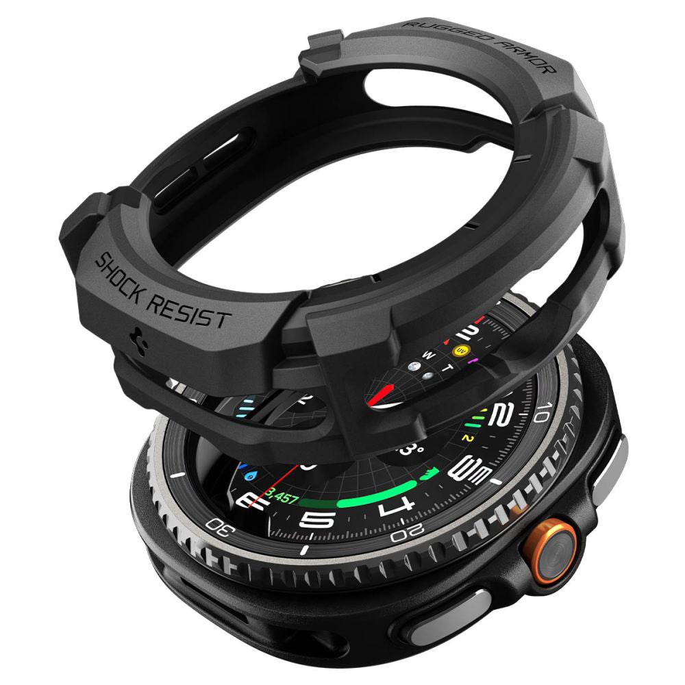 Spigen Rugged Armor Case for Samsung Galaxy Watch8 Classic, Matte Black ACS10012