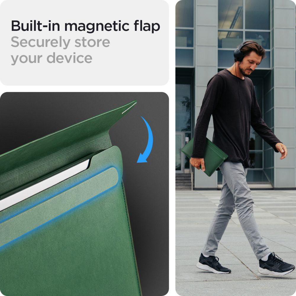 Spigen Valentinus Case for Laptop 15inch - 16inch, Green AFA06420