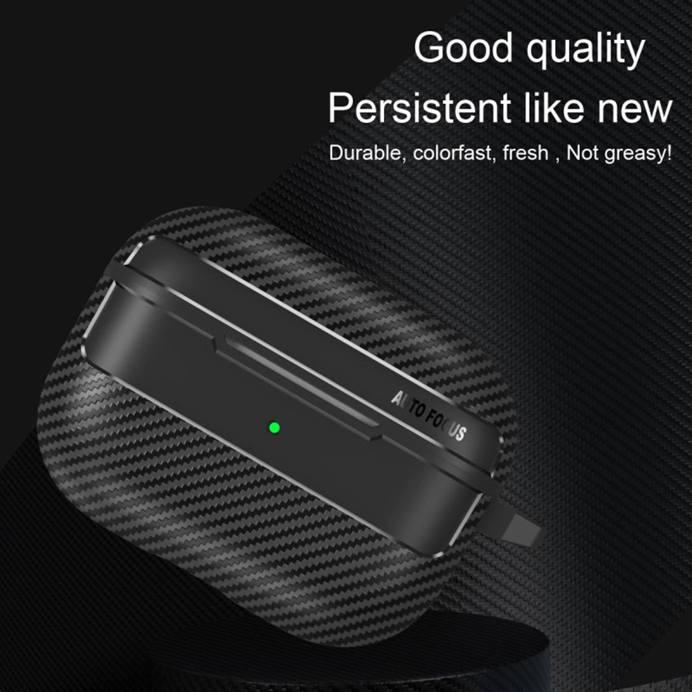 Techsuit CarbonFiber Hülle für Apple AirPods Pro 3, Schwarz