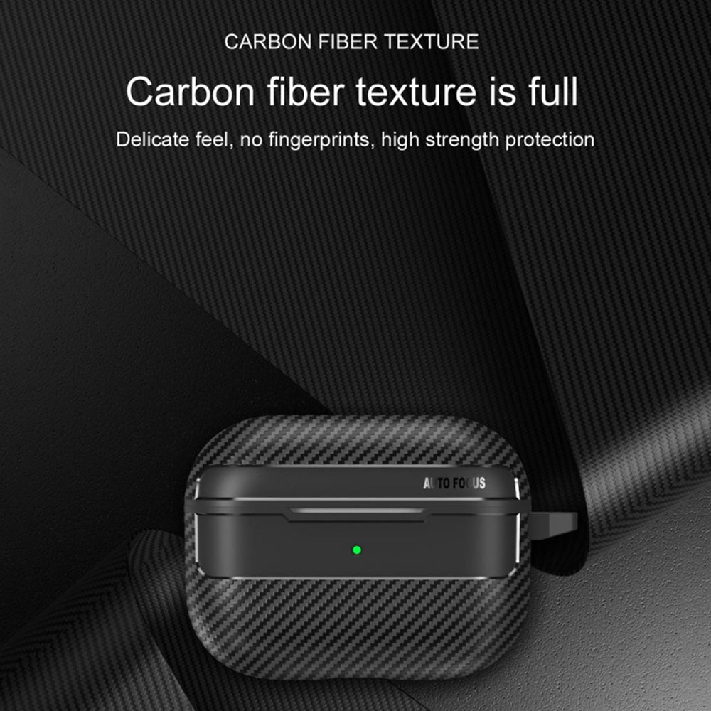 Techsuit CarbonFiber Hülle für Apple AirPods Pro 3, Schwarz