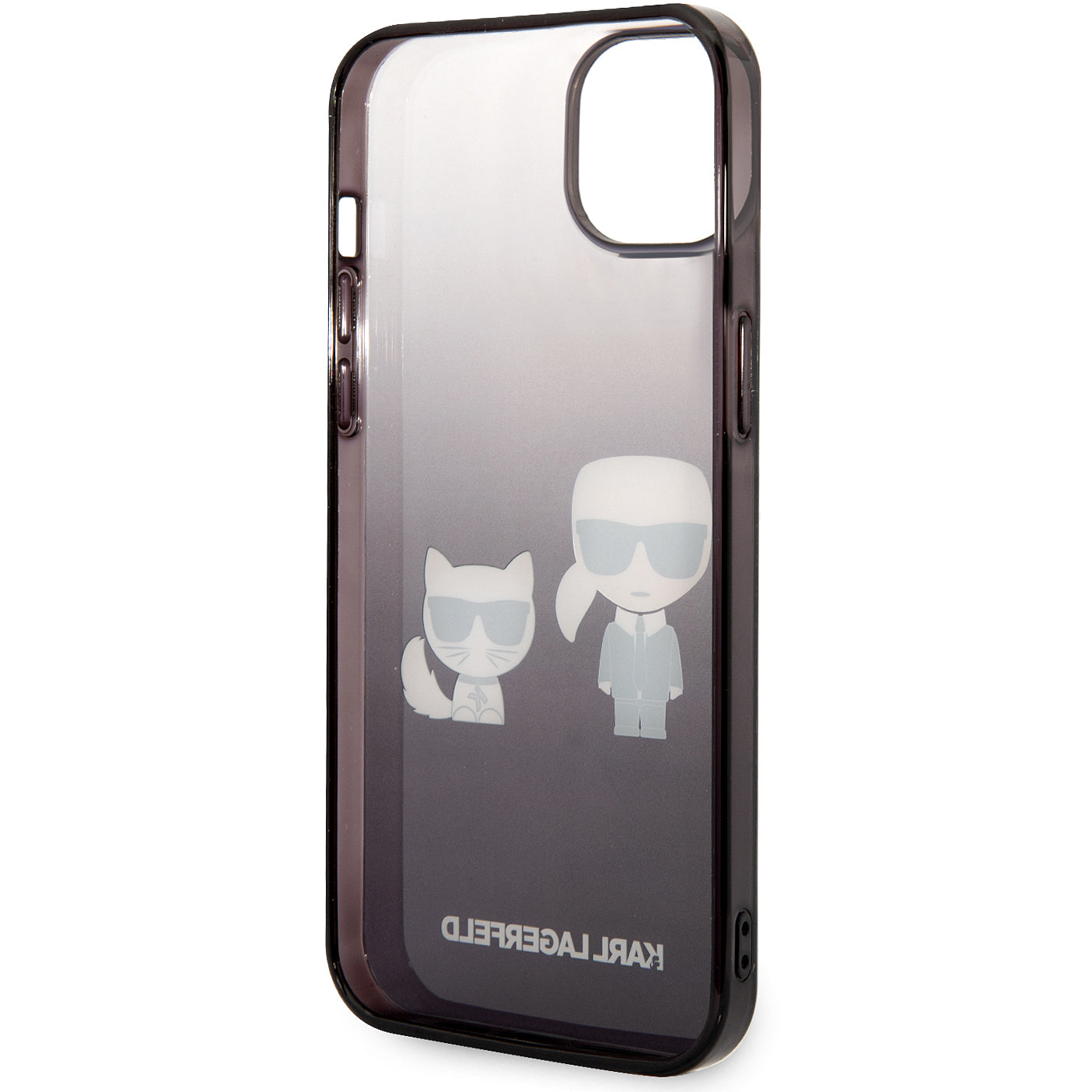 Étui pour Apple iPhone 14 Plus, Karl Lagerfeld, Gradient Karl & Choupette, Noir