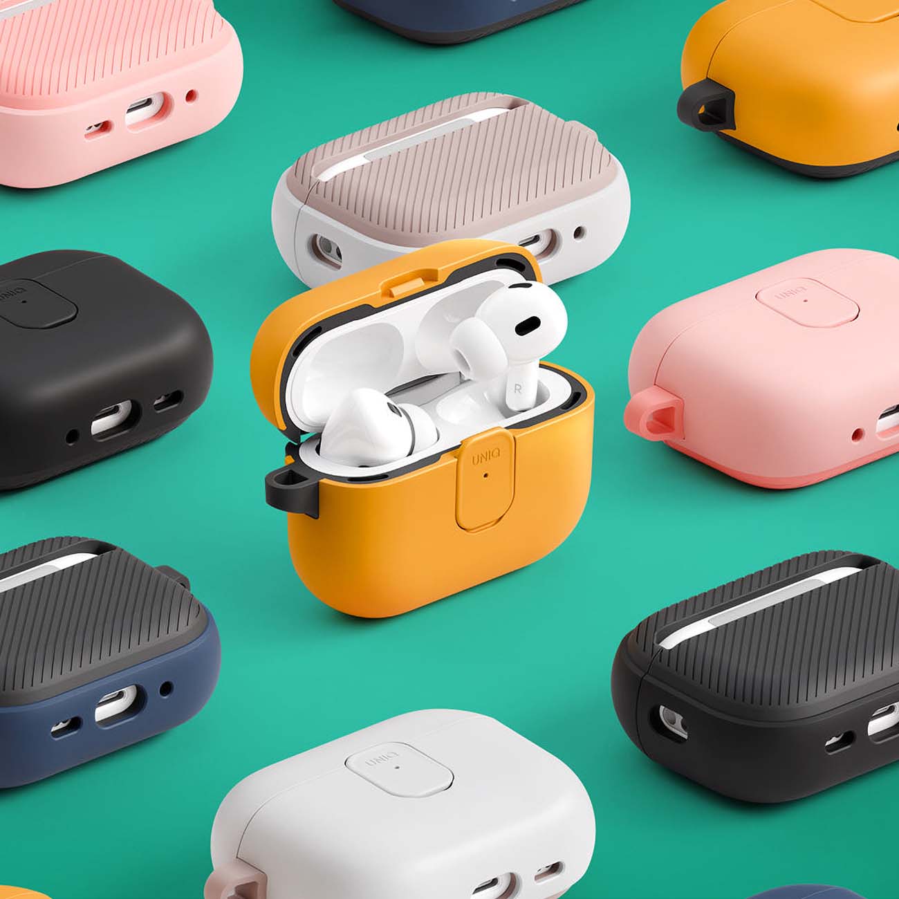 Étui UNIQ Clyde pour Apple AirPods 4, Corail