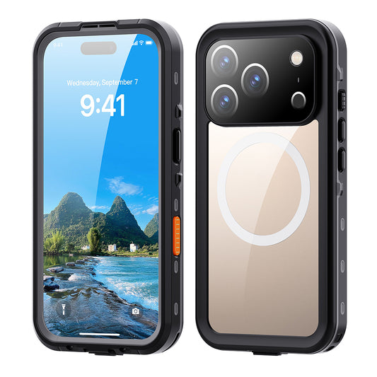Wasserdichte Hülle für Apple iPhone 17 Pro, ShellBox, Schwarz