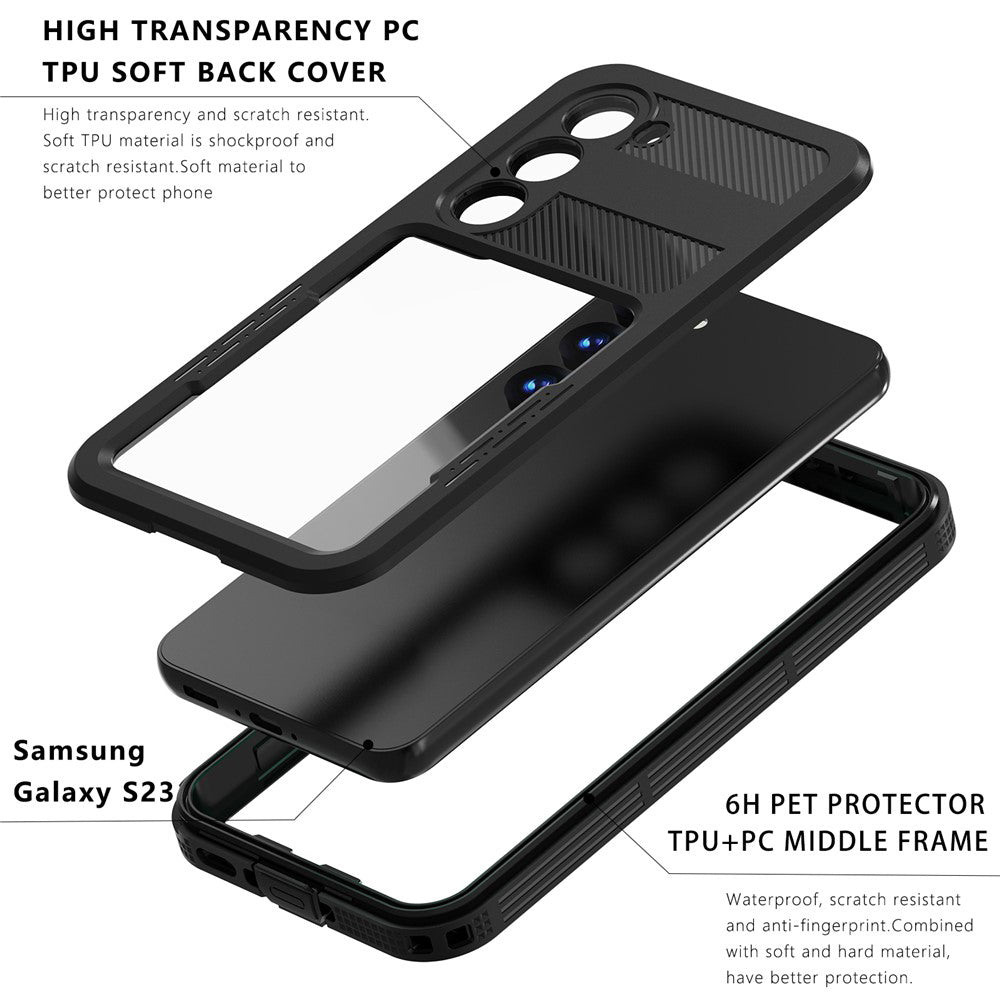 Coque Waterproof pour Samsung Galaxy S26 S942, ShellBox, Noire