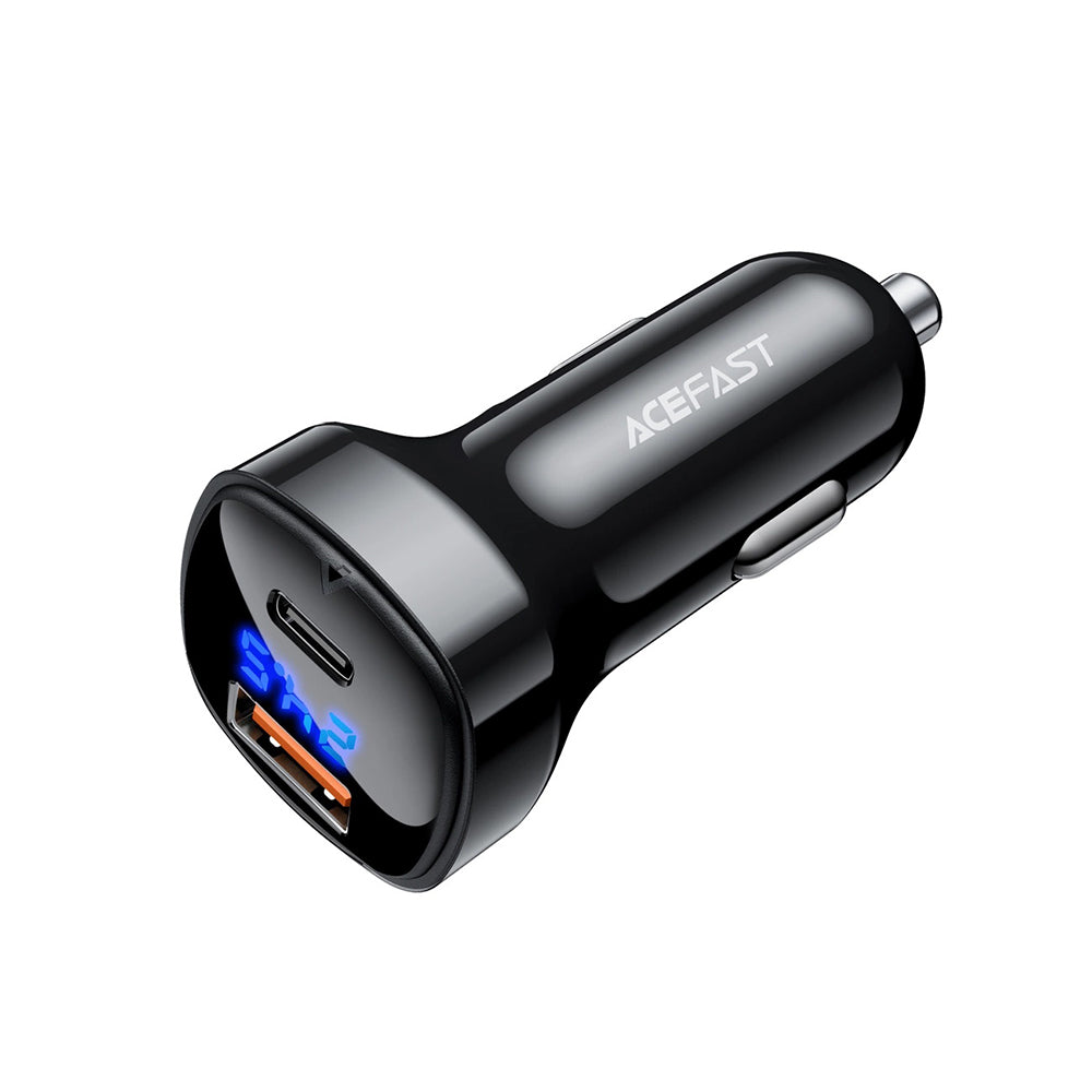 Acefast B4 Car Charger, 66W, 3A, 1 x USB-A - 1 x USB-C, Black