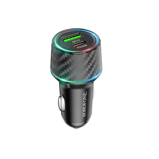 Chargeur Auto Borofone BZ21 Brilliant, 48W, 3A, 1 x USB-A - 1 x USB-C, Noir