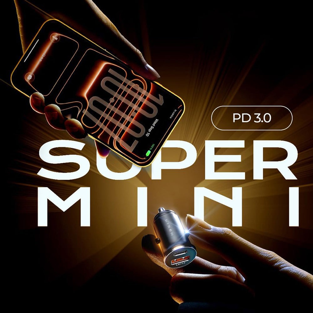 Chargeur de voiture avec câble USB-C / Lightning Lisen, 48W, 3A, 1 x USB-A - 1 x USB-C, Noir YL0223080035