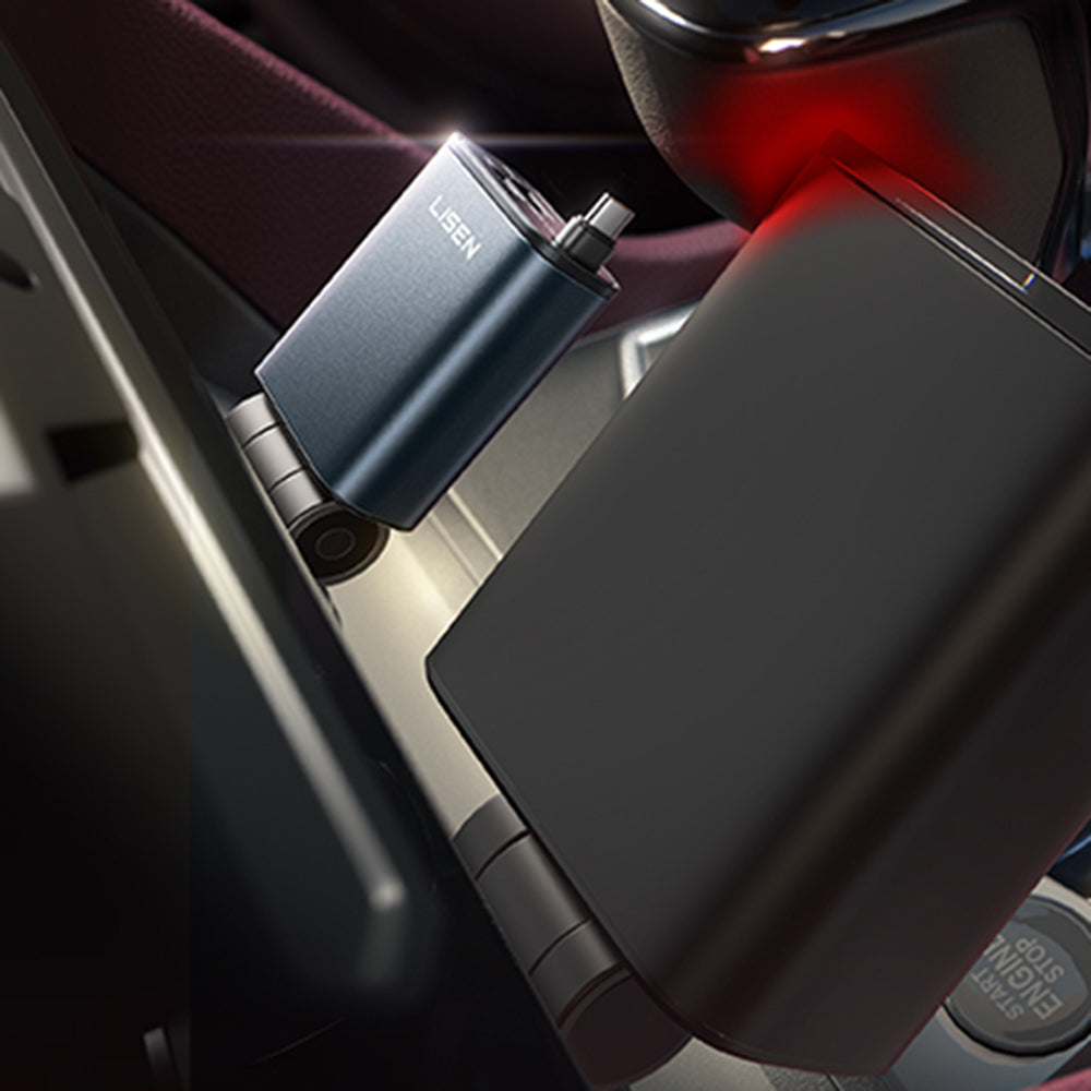 Chargeur de voiture avec câble USB-C Lisen, 57W, 3A, 1 x USB-A - 1 x USB-C, Noir YL0325010016